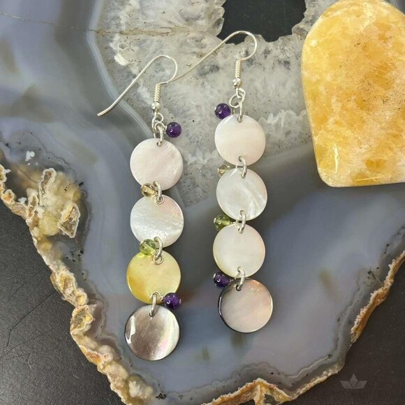 carolyn pollack earrings products for sale | eBay Carolyn Pollack Sterling Silver Multi MOP Color & Bead Dangle Earrings For Women